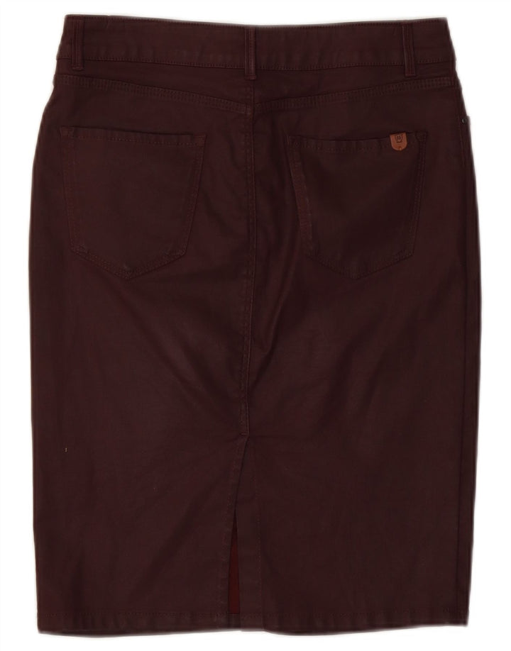 Massimo Dutti Womens Pencil Skirt W28 Medium  Burgundy Cotton