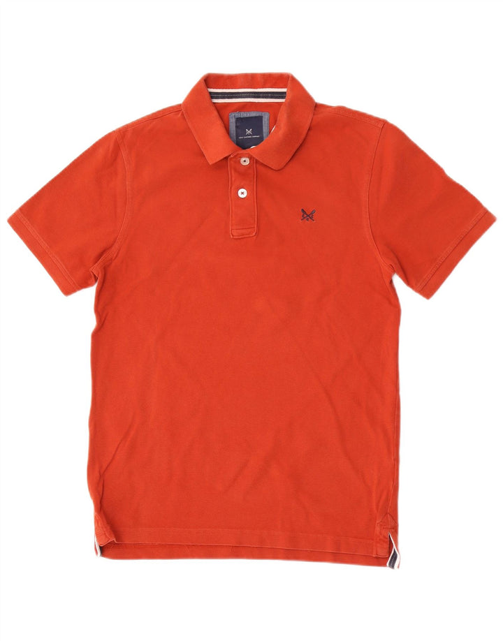 CREW CLOTHING Mens Polo Shirt Small Orange Cotton