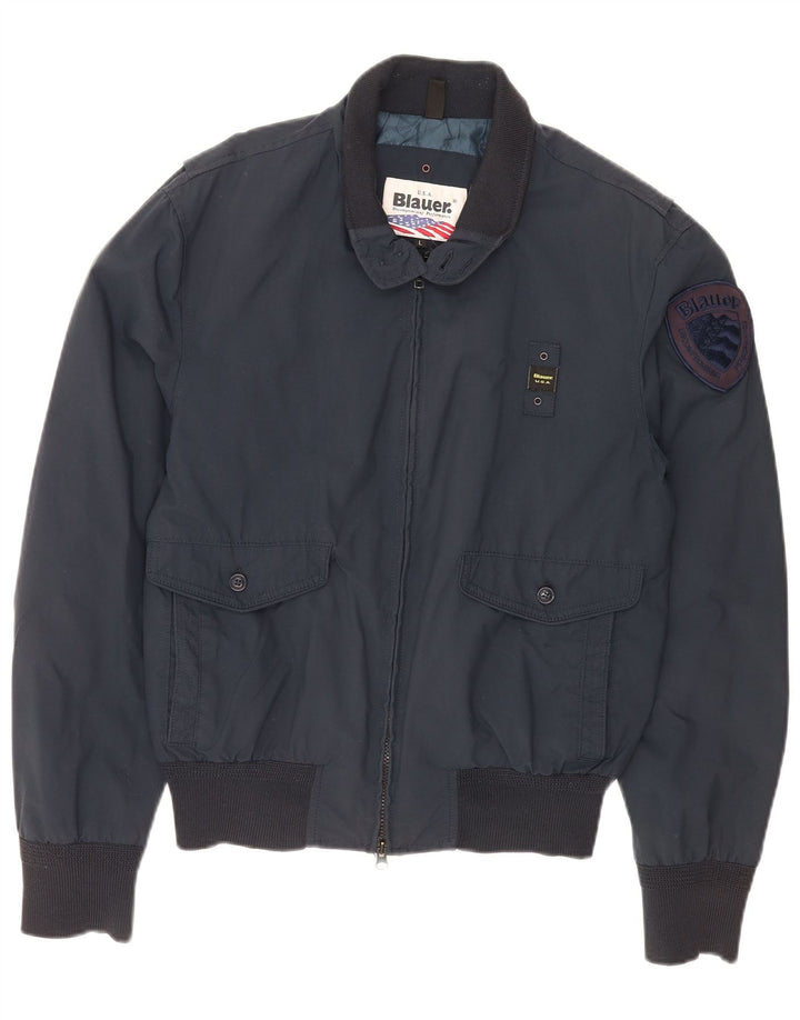Giubbotto bomber da uomo Blauer UK 40 grande nylon blu navy