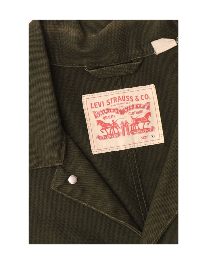 Levi's Herren Utility Jacke UK 42 XL Khaki Baumwolle