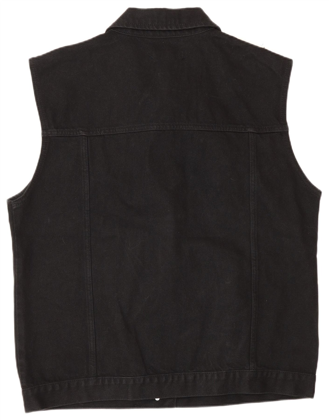 Oasis Womens Denim Gilet UK 16 Large Black Cotton