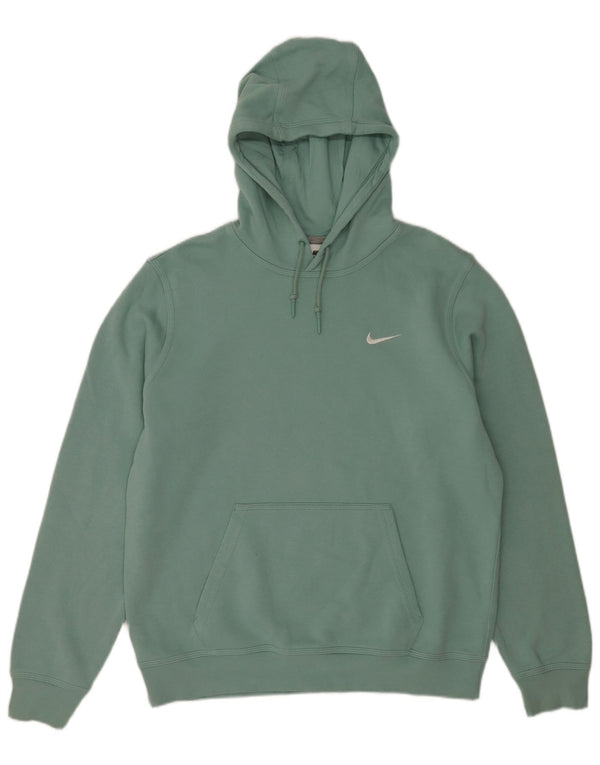 Nike Mens Hoodie Jumper Large Blue Cotton