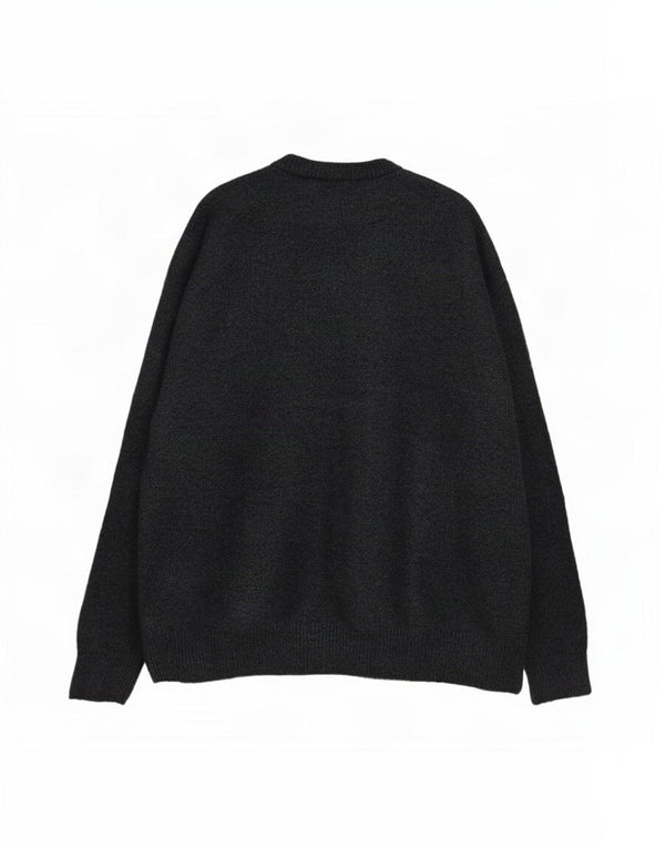 Zara Mens Crew Neck Jumper Sweater Large Navy Blue Acrylic