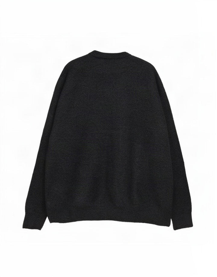 Zara Pull ras du cou pour homme, grand, bleu marine, acrylique