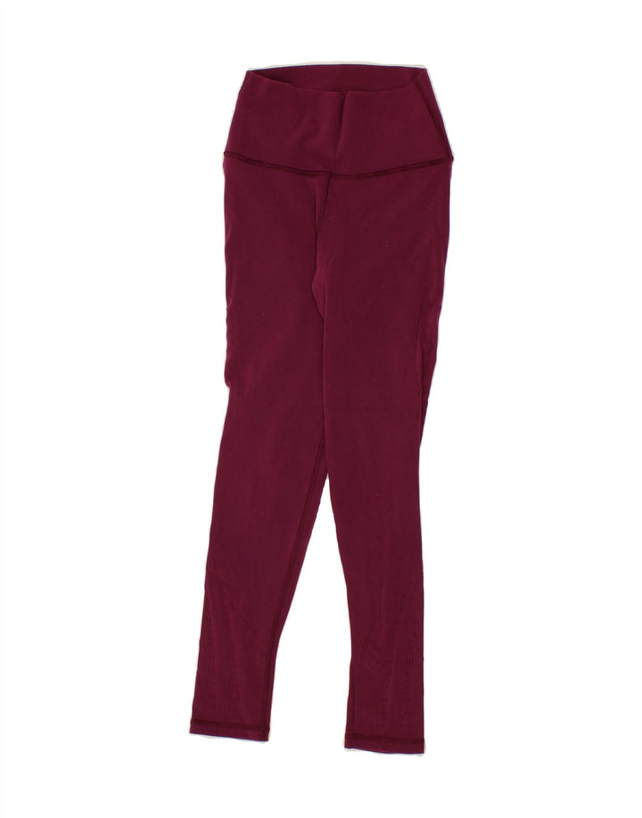 ATHLETA Womens Leggings UK 2 2XS  Burgundy Nylon Vintage Athleta and Second-Hand Athleta from Messina Hembry 