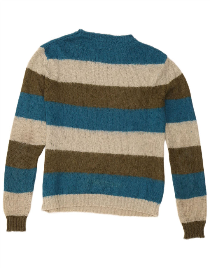 Diesel Mens Boat Neck Jumper Sweater Small Multicoloured Striped Acrylic