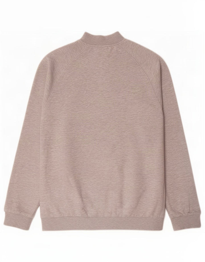 Puma Mens Zip Neck Sweatshirt Jumper Medium Grey Flecked Cotton