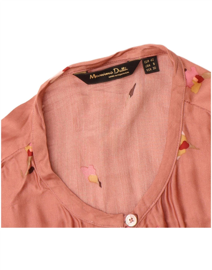 Massimo Dutti Womens Blouse Top EU 40 Medium Pink Floral Viscose
