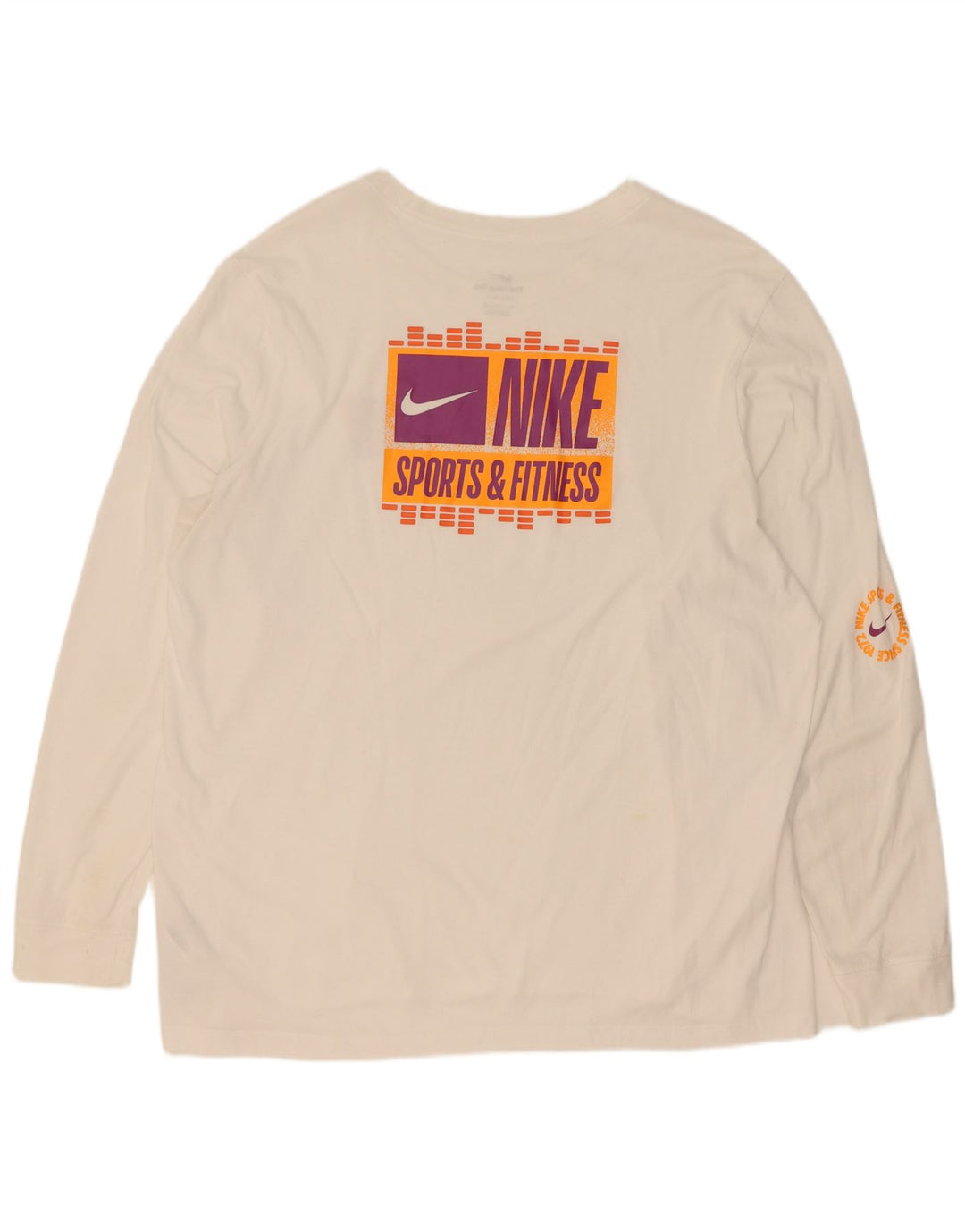 Nike Herre Dri Fit grafisk top langærmet 2XL hvid bomuld