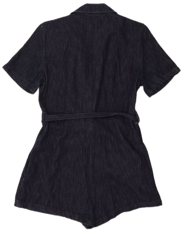 Zara Dame Denim Playsuit UK 12 Medium Navy Blue