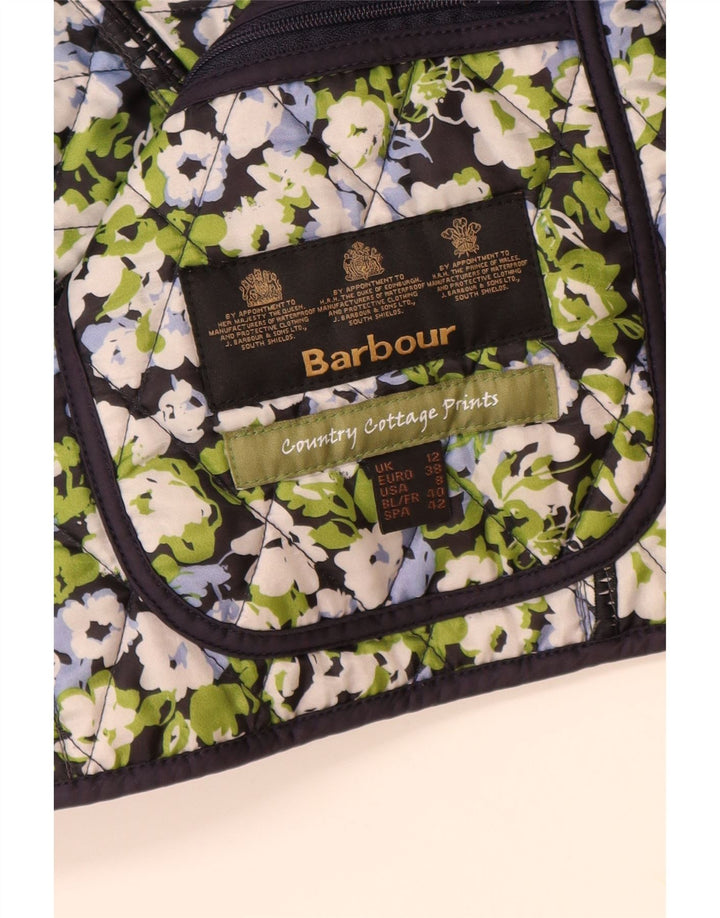 Barbour Womens Quilted Jacket UK 12 Medium  Navy Blue Polyamide