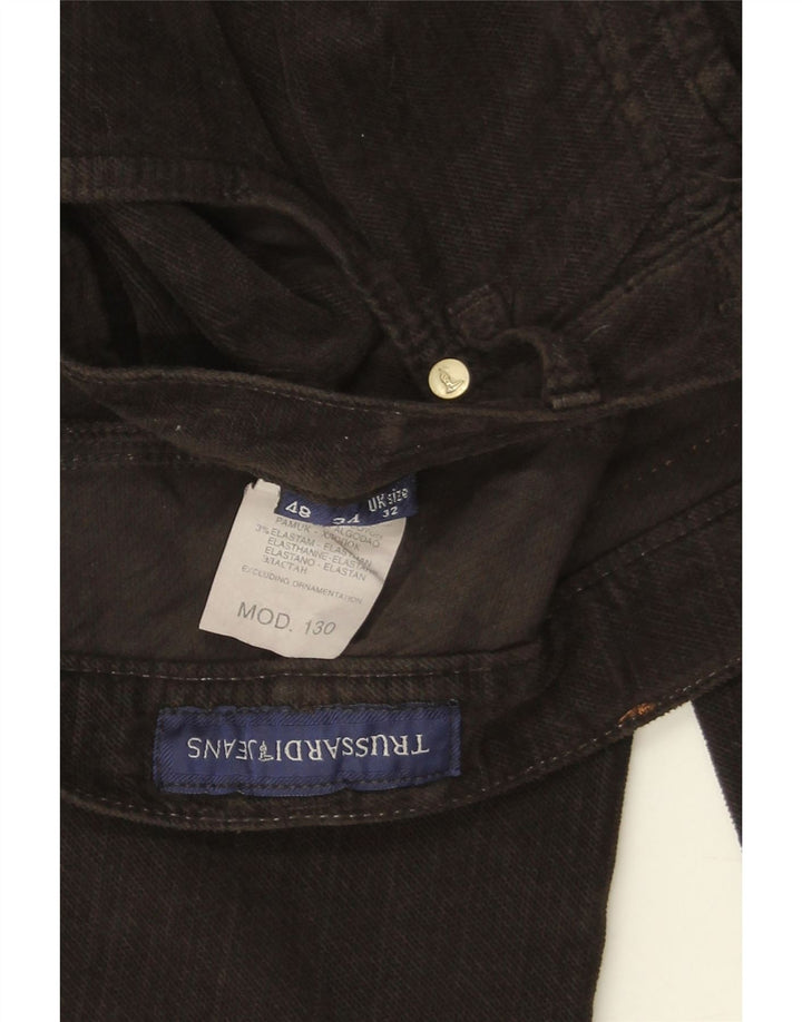TRUSSARDI Mens Straight Jeans IT 48 Medium W32 L34 Black Cotton