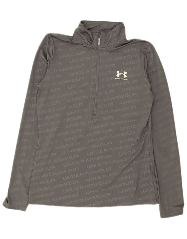 Under Armour Mens Graphic Zip Neck Tracksuit Top Medium Grey Polyester