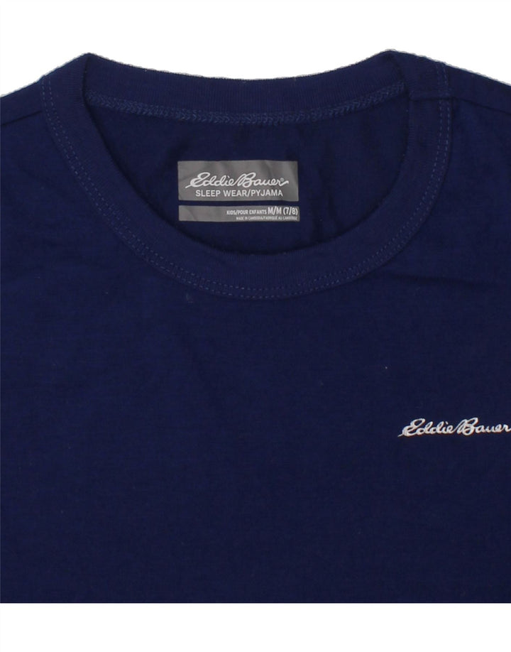EDDIE BAUER Boys T-Shirt Top 7-8 Years Medium Navy Blue Polyester Vintage Eddie Bauer and Second-Hand Eddie Bauer from Messina Hembry 