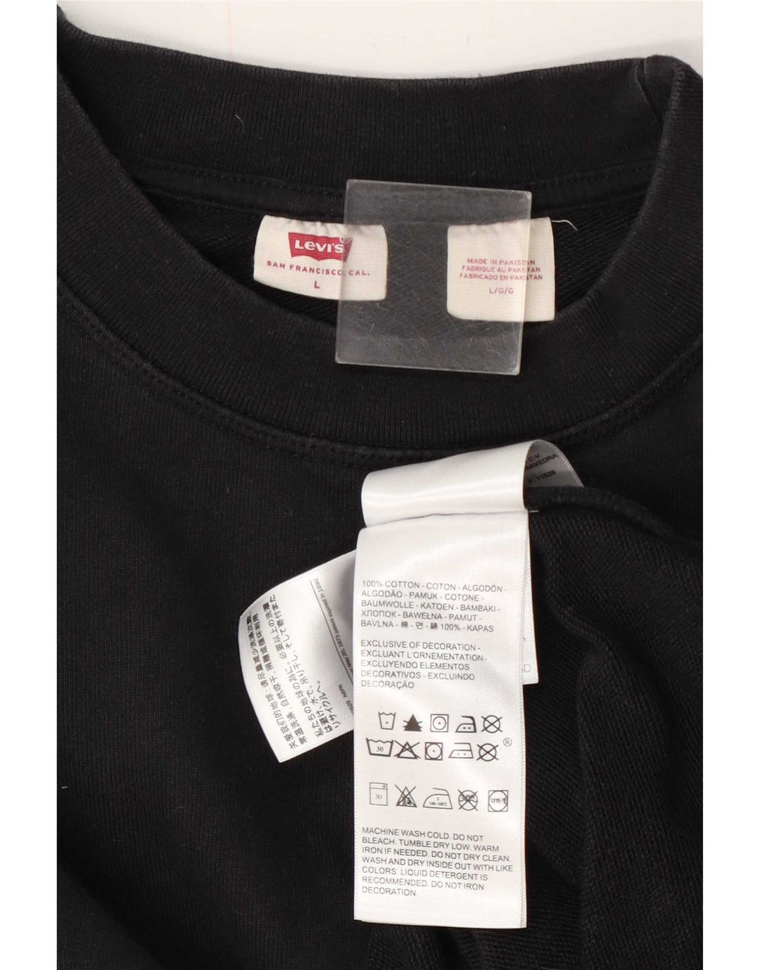 Levi's Mens Sweatshirt Jumper Large Black Cotton