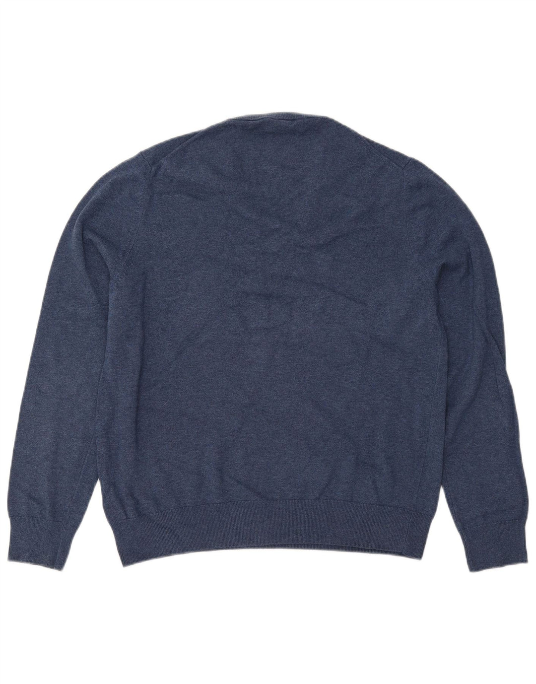 MARKS & SPENCER Mens V-Neck Jumper Sweater Large Navy Blue Cotton