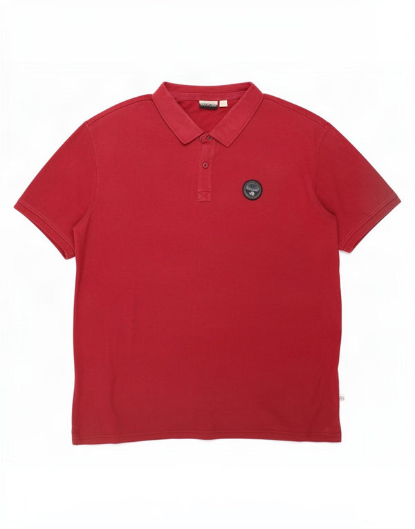 Polo geografica da uomo Napapijri 3XL in cotone rosso
