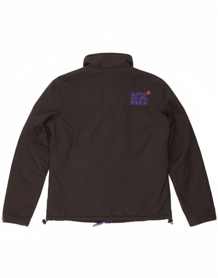 SUPERDRY Womens The Windhiker Windbreaker Jacket UK 10 Small Black