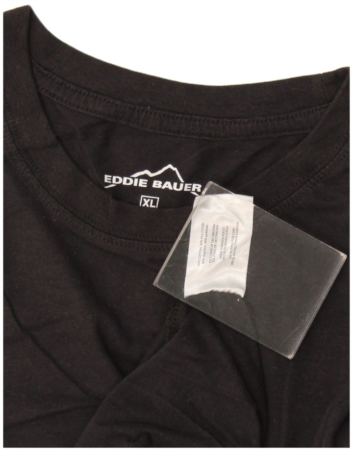 Eddie Bauer Mens T-Shirt Top XL Black Cotton