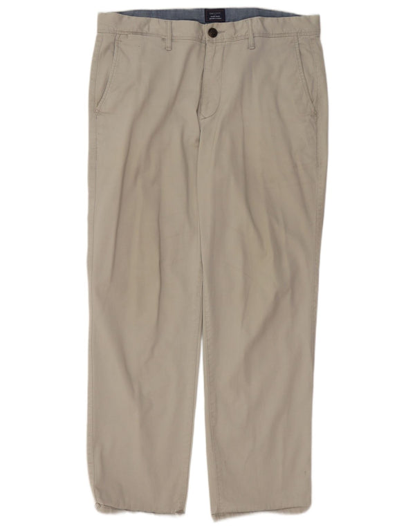 Gap Mens Straight Chino Trousers W34 L30 Grey Cotton