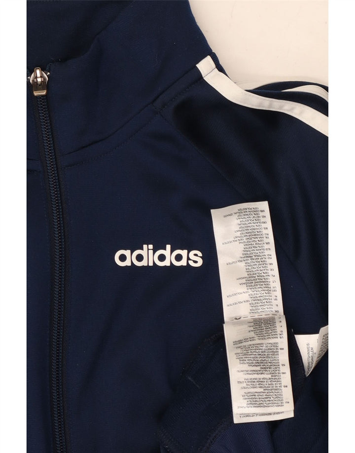 ADIDAS Boys Climalite Tracksuit Top Jacket 11-12 Years Navy Blue Polyester Vintage Adidas and Second-Hand Adidas from Messina Hembry 
