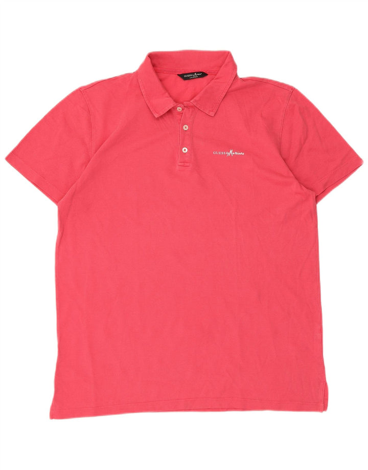 Guess By Marciano Mens Polo Shirt Large Pink