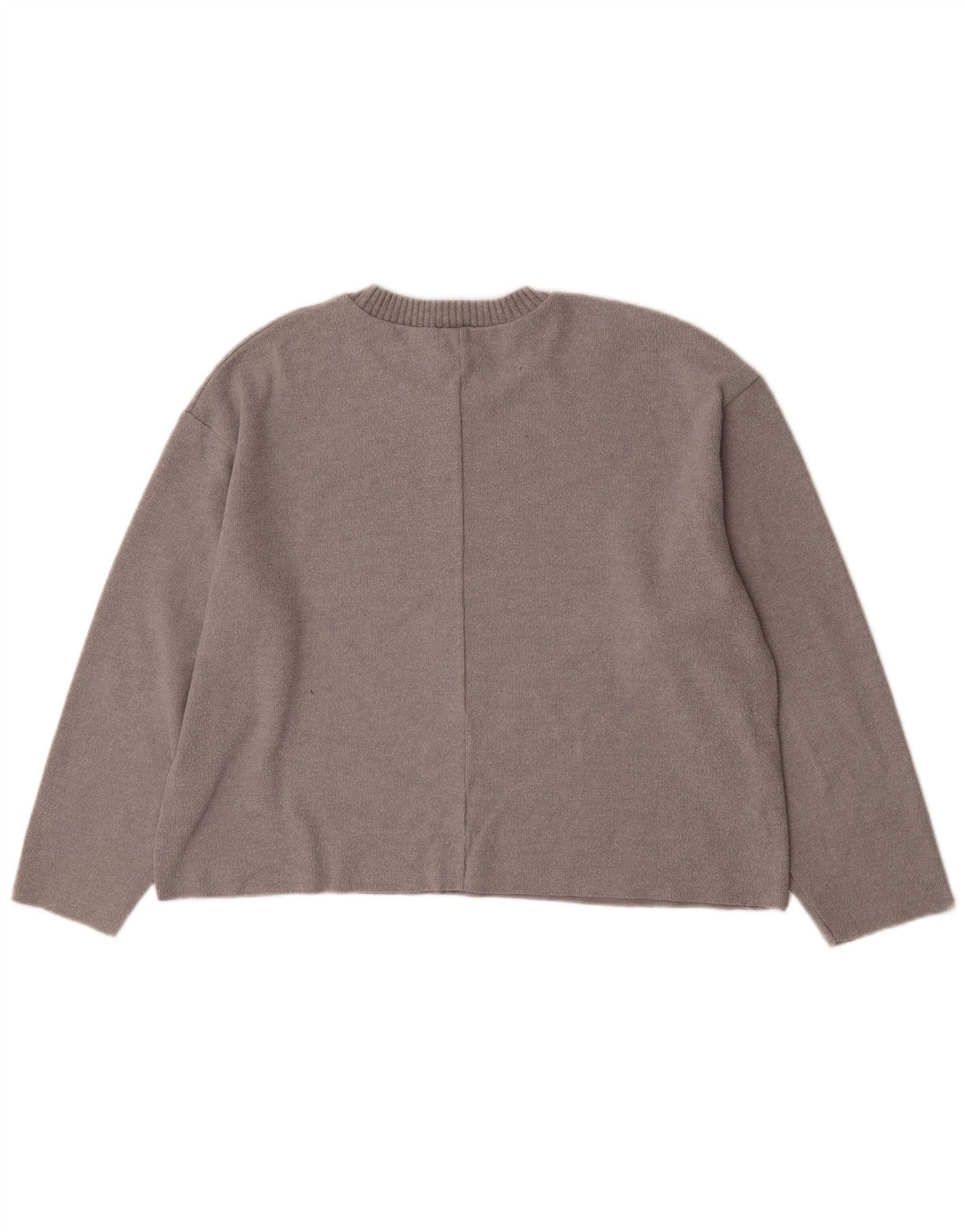Zara Womens Oversized Crew Neck Jumper Sweater UK 14 Large Grey