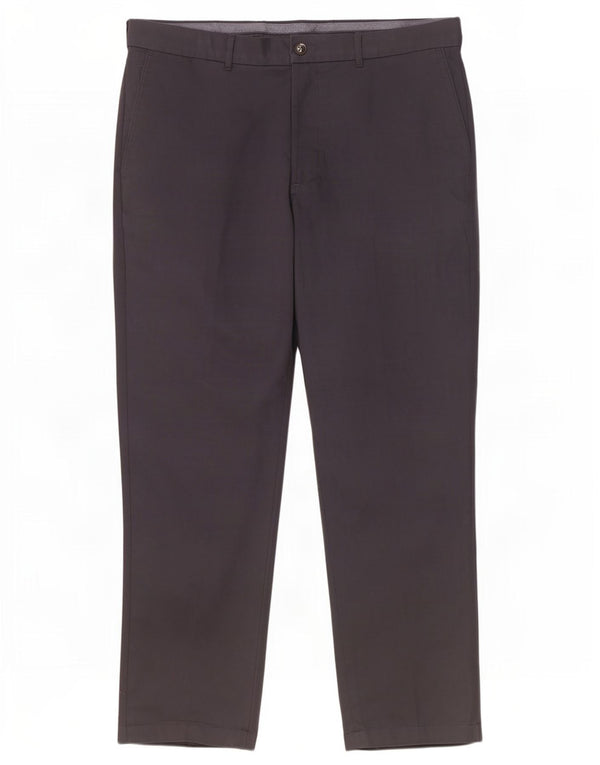 Calça chino reta masculina Marks & Spencer W38 L31 algodão azul marinho