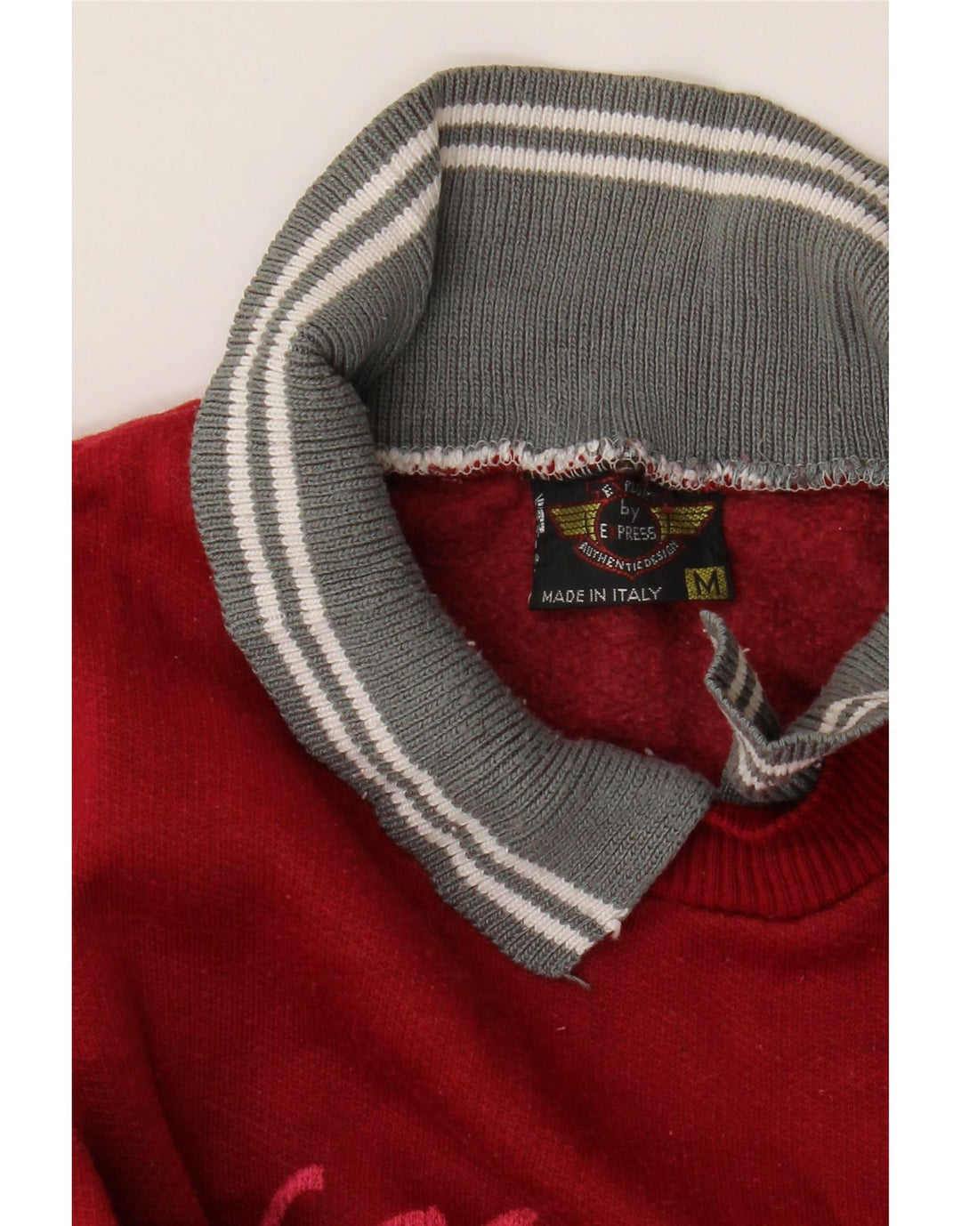 EXPRESS Dame Oversized Grafisk Sweatshirt Jumper UK 14 Medium Rød