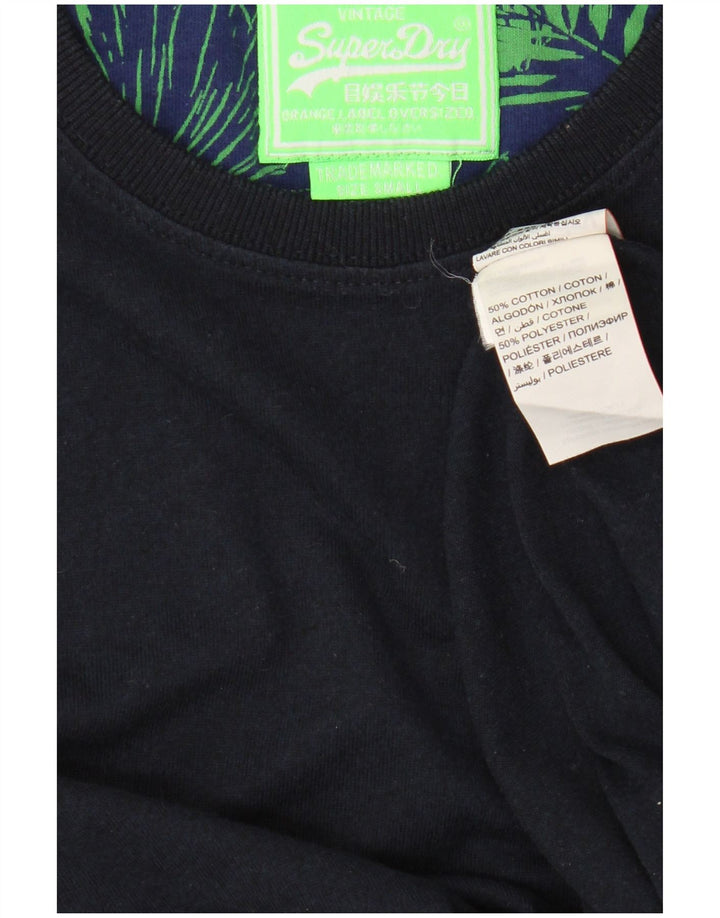 Superdry Mens T-Shirt Top Small Navy Blue Cotton