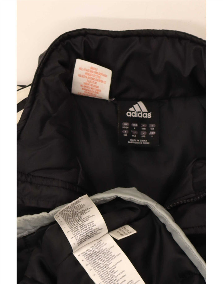 Adidas Boys Windbreaker Jacket 13-14 år Sort Colourblock Polyester