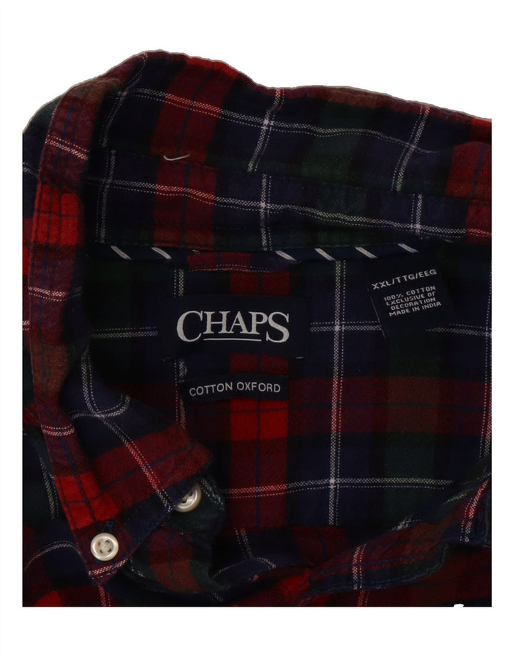 CHAPS Mens Flannel Shirt 2XL Red Check Cotton Vintage Chaps and Second-Hand Chaps from Messina Hembry 
