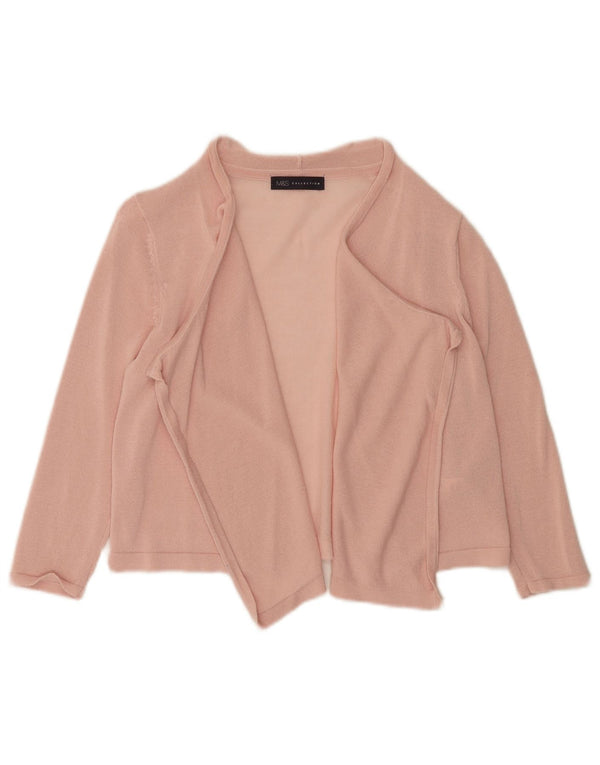 Marks & Spencer Γυναικείο πουλόβερ ζακέτα με μανίκια 3/4 UK 8 Small Pink