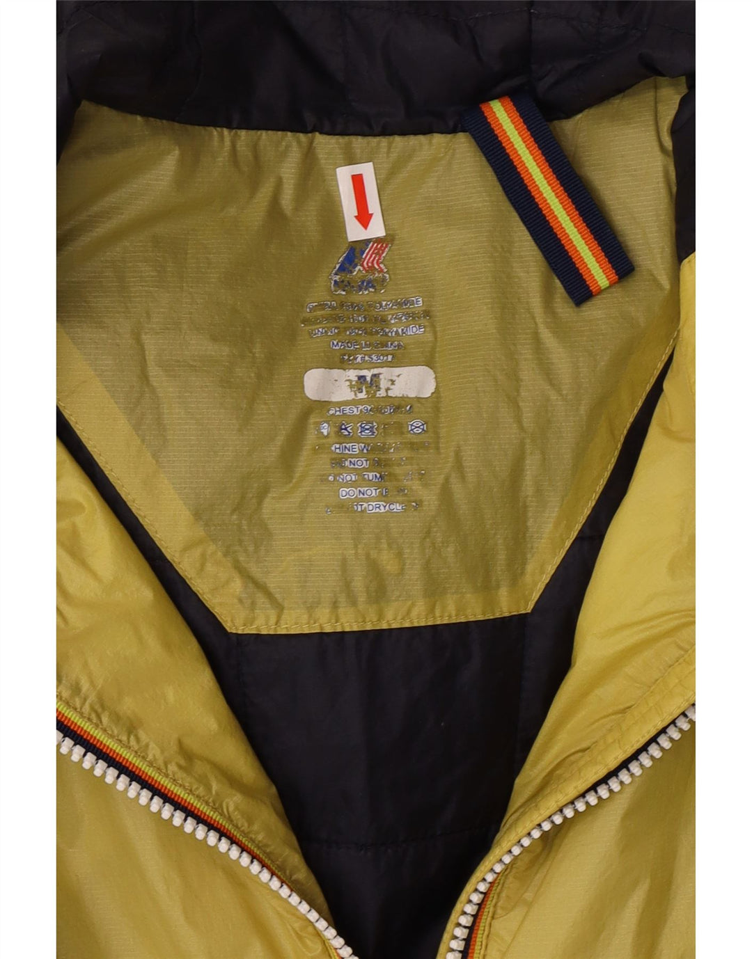 K-WAY Womens Hooded Rain Jacket UK 14 Medium Yellow Vintage K-Way and Second-Hand K-Way from Messina Hembry 