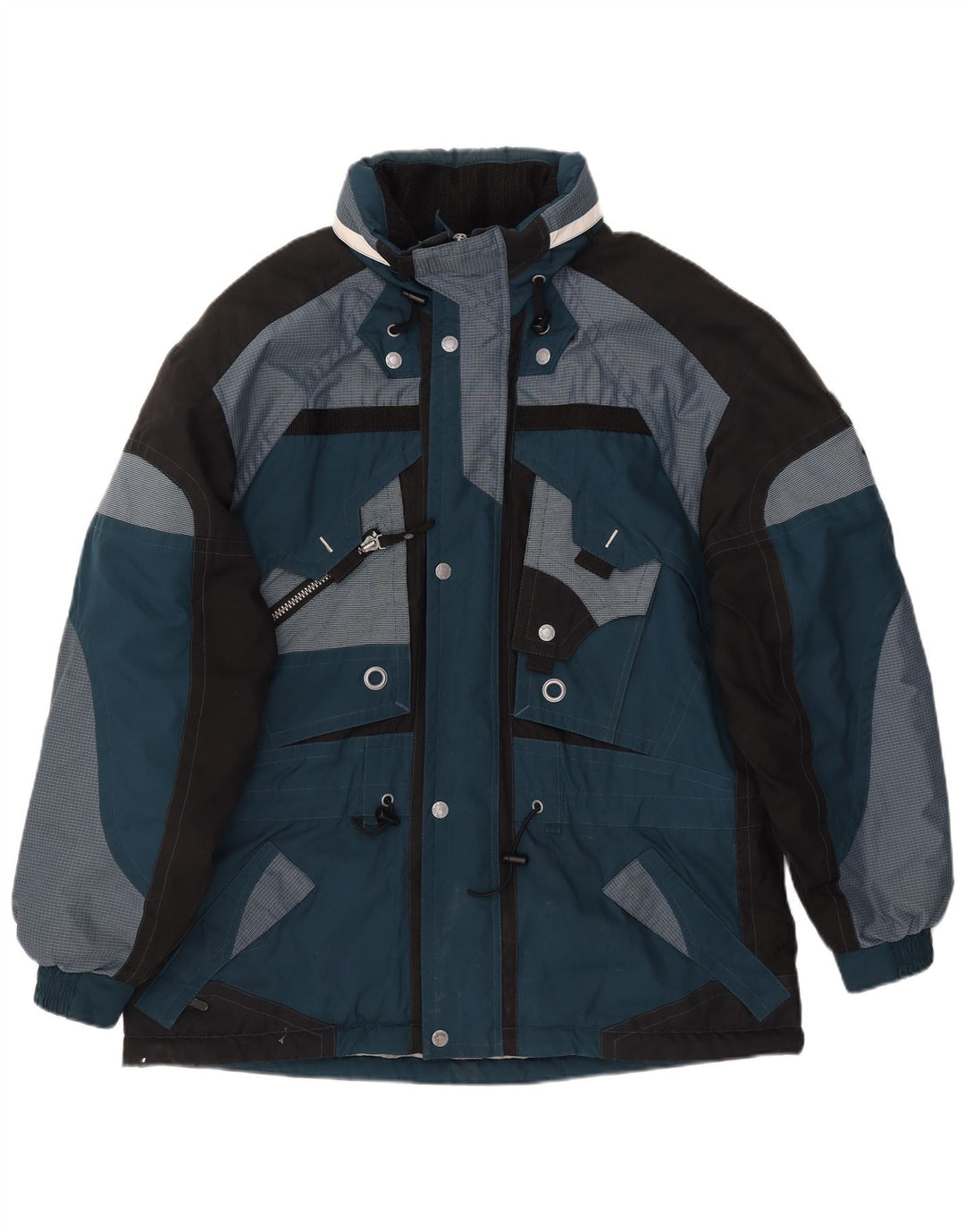 Giacca a vento da uomo con zip C&A UK 44 2XL Blu poliestere color block invernale
