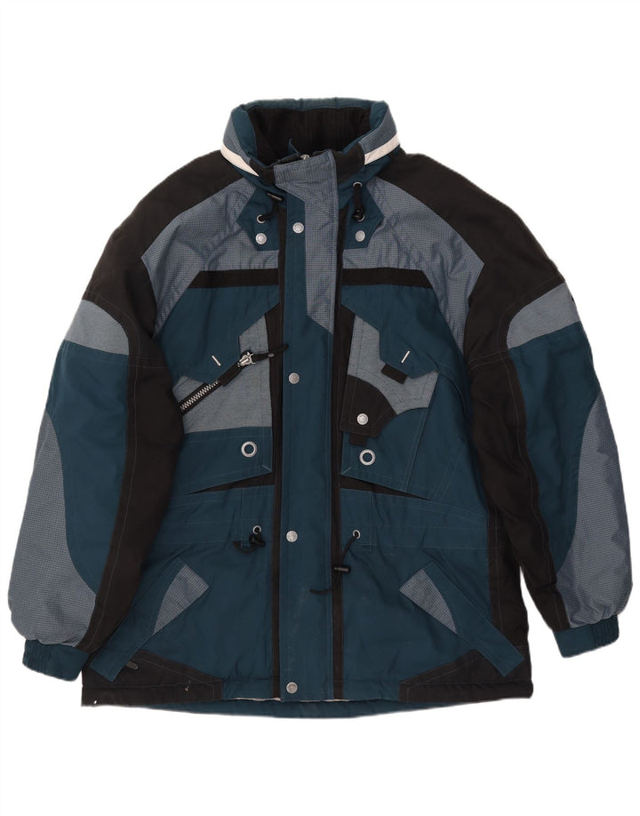 Giacca a vento da uomo con zip C&A UK 44 2XL Blu poliestere color block invernale