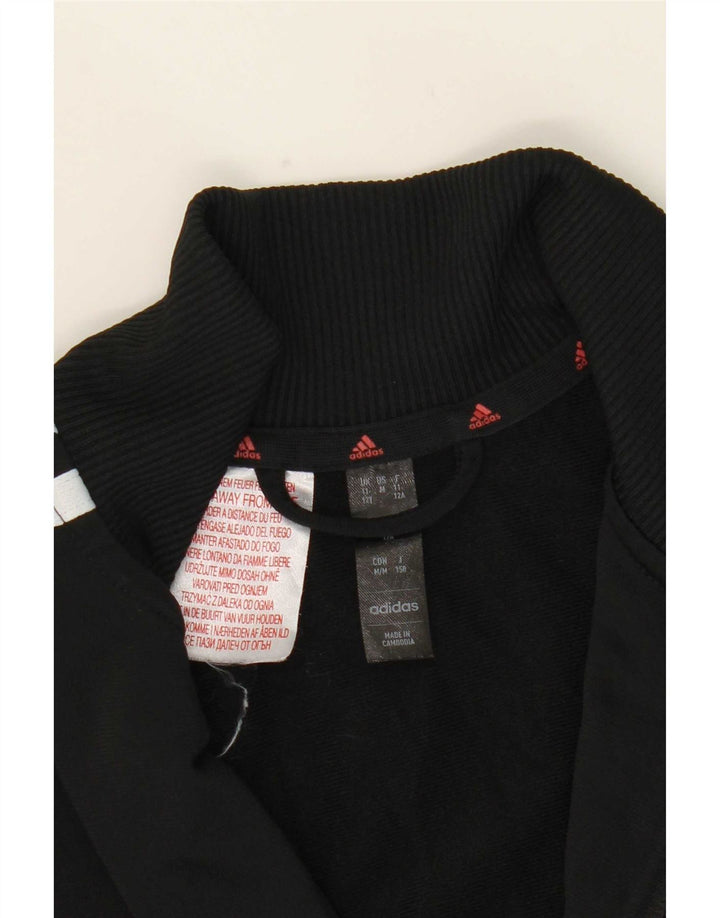 Adidas Boys Tracksuit Top Jacket 11-12 Years Black Colourblock
