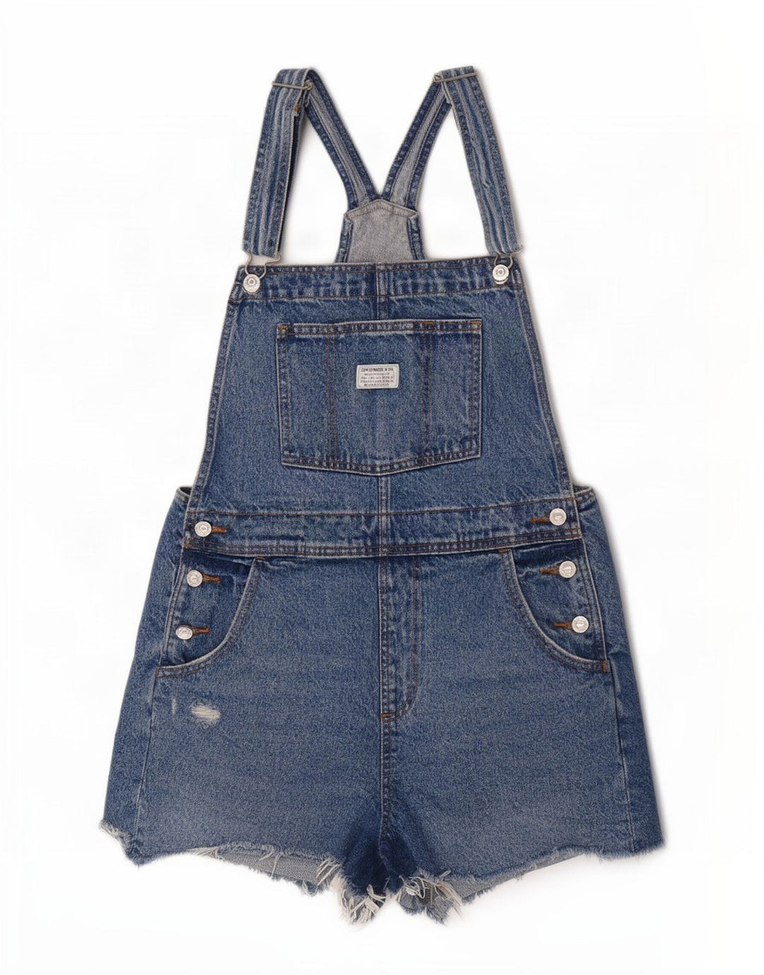 Salopette da donna Levi's in denim, pantaloncini medi W32 in cotone blu