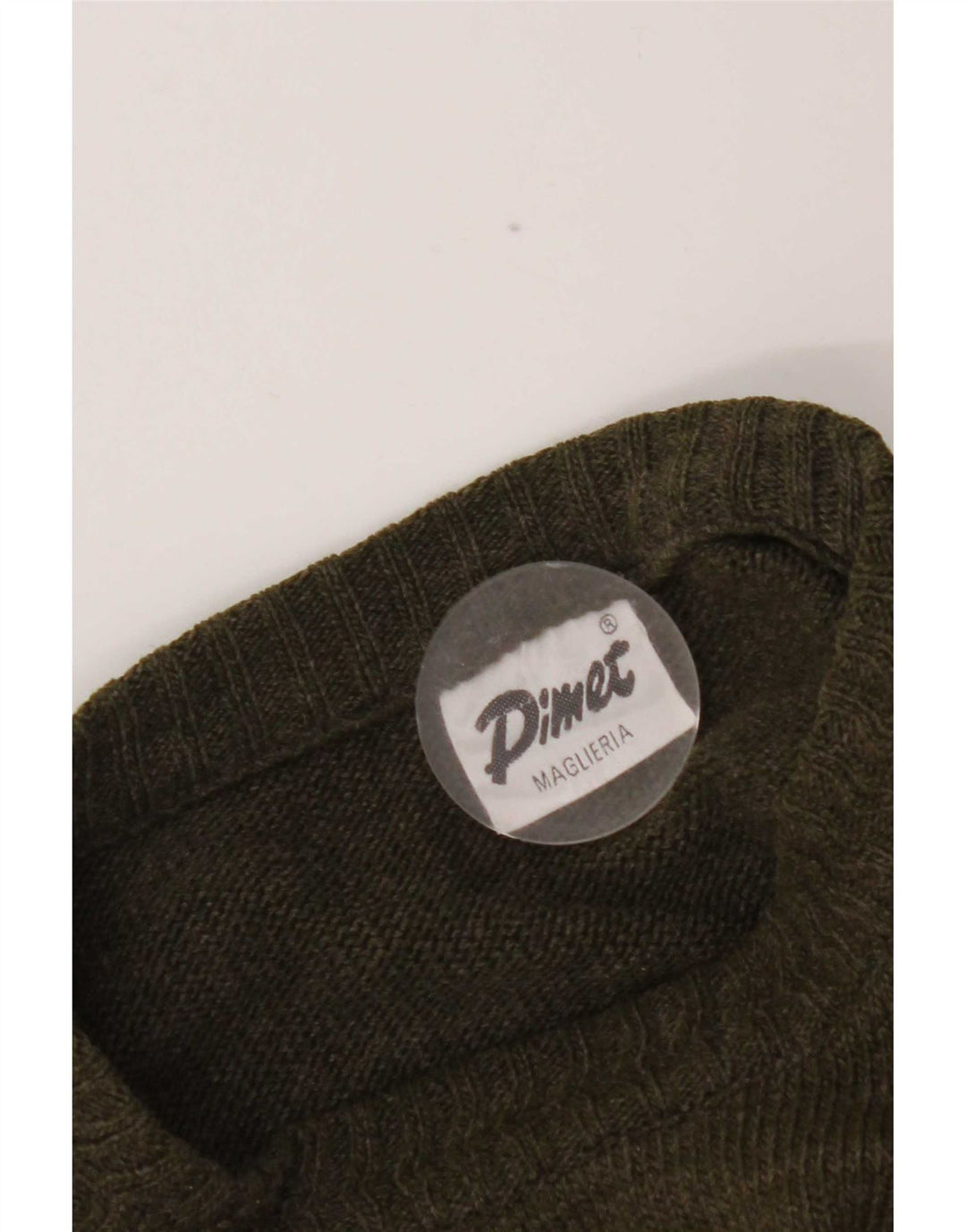 Vintage Mens Crew Neck Jumper Sweater Medium Khaki Argyle/Diamond