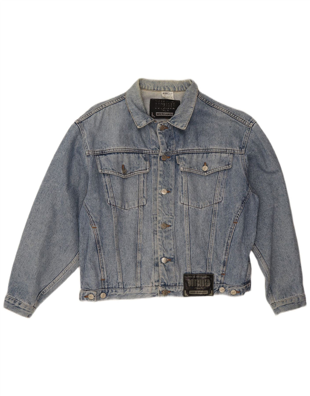 Outsider Herre Denim Jacket UK 40 Large Blue Cotton