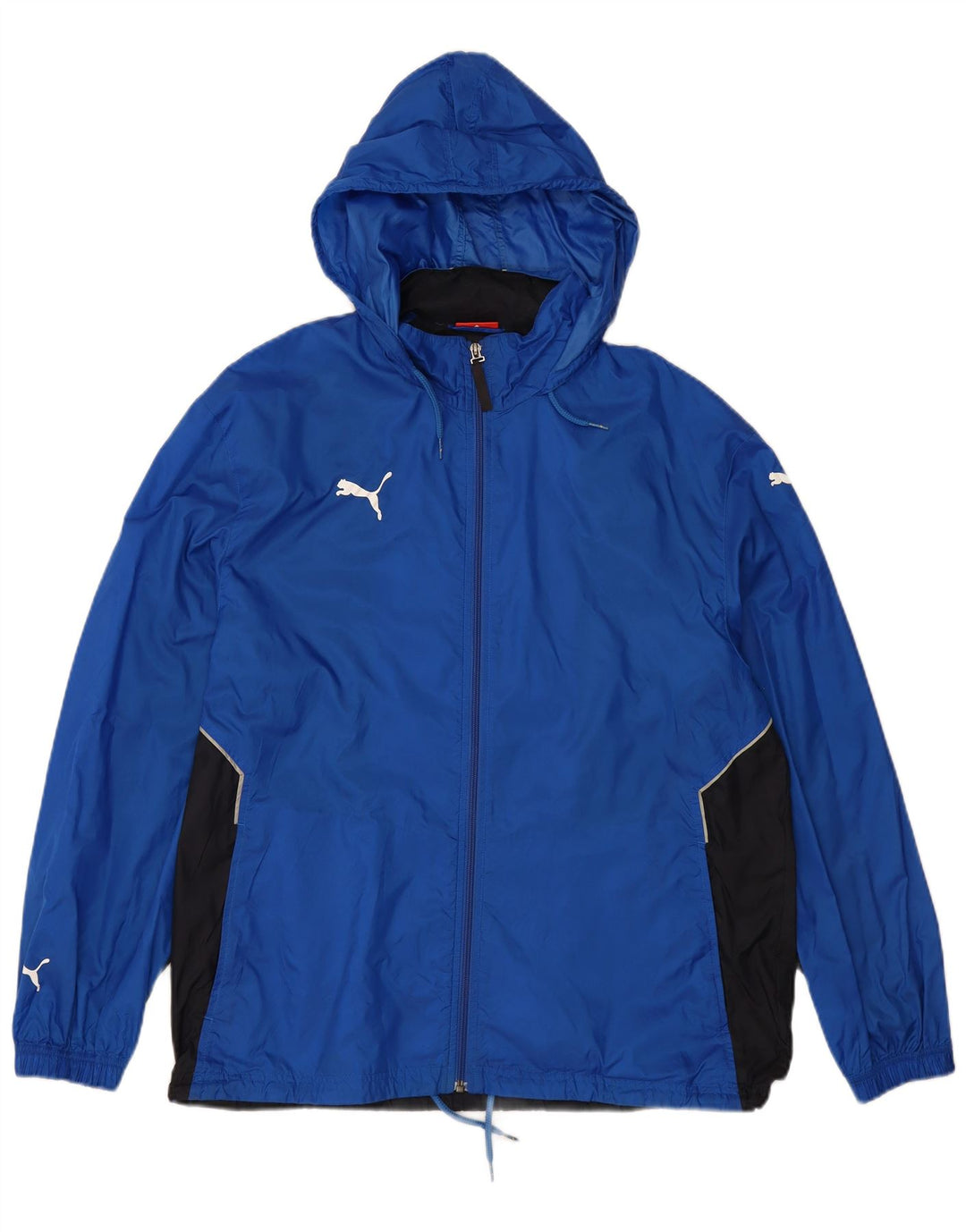Giacca antipioggia con cappuccio da uomo PUMA UK 38 Blu medio color block