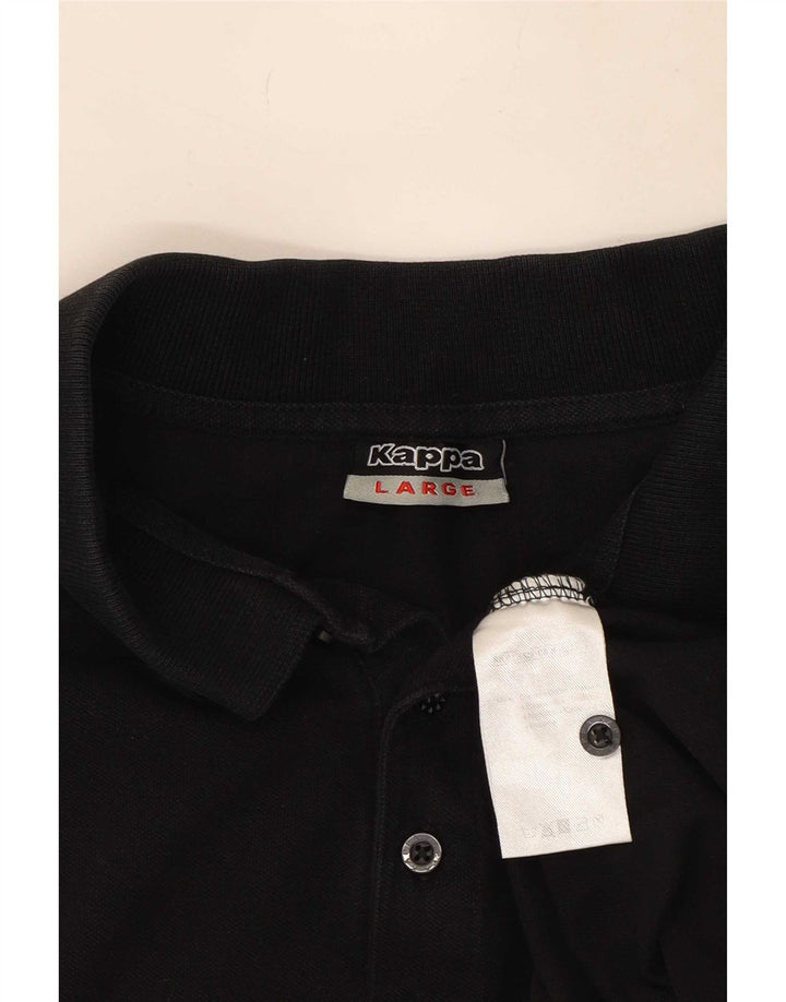 Camisa polo masculina Kappa grande algodão preto