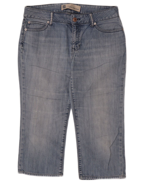 Gap Blugi Capri curbat pentru femei cu talie joasă US 8 Medium W32 L20 Bumbac albastru