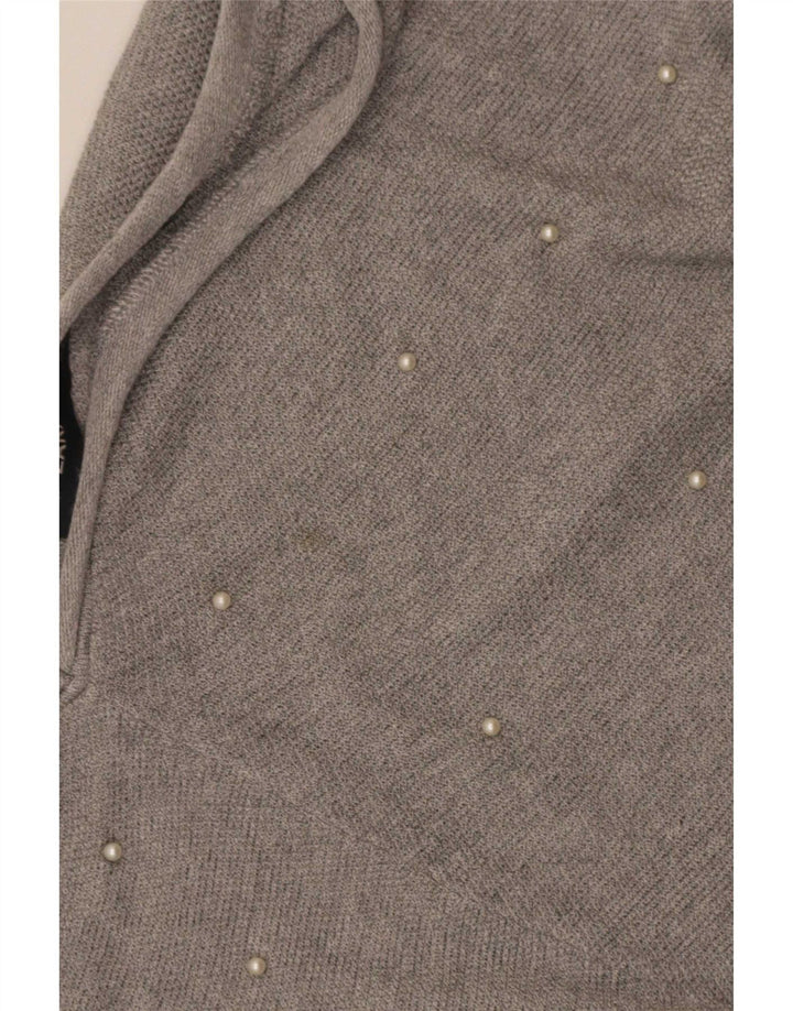 Sweter damski Zara Oversize z dekoltem w kształcie litery V, UK 14, średni szary