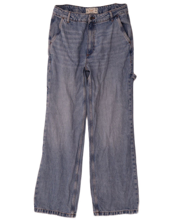 Jeans larghi cargo da donna Fat Face UK 12 medio W30 L31 cotone blu