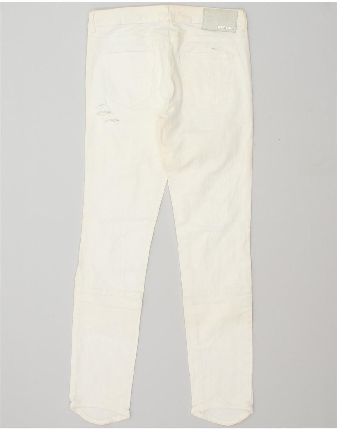 DIESEL Womens Distressed Slim Jeans W25 L30  White Vintage Diesel and Second-Hand Diesel from Messina Hembry 