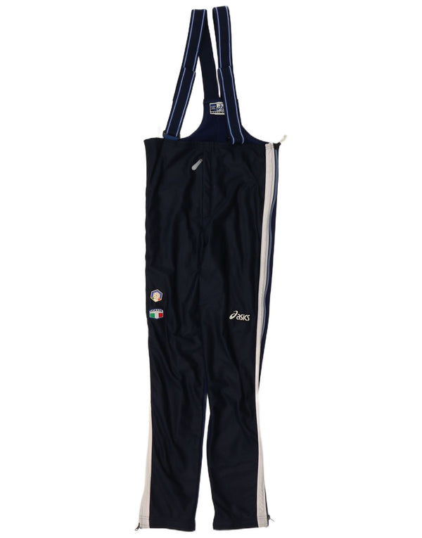 Asics Womens Italia Dungarees Ski Trousers UK 18 XL Navy Blue Colourblock