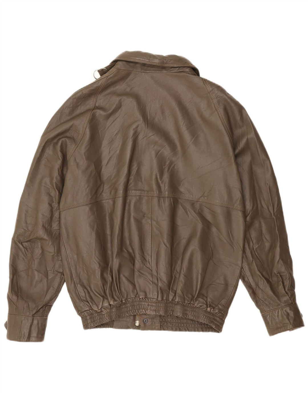 VINTAGE Herre Læderjakke IT 48 Medium Brun
