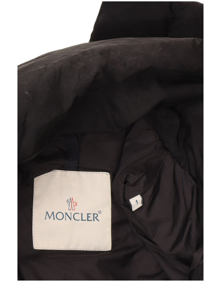 MONCLER Женское стеганое пальто, размер 1, маленькое, черное, полиамид, классическое