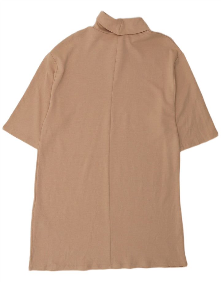 Zara Womens Shift Dress UK 16 Large Beige Cotton